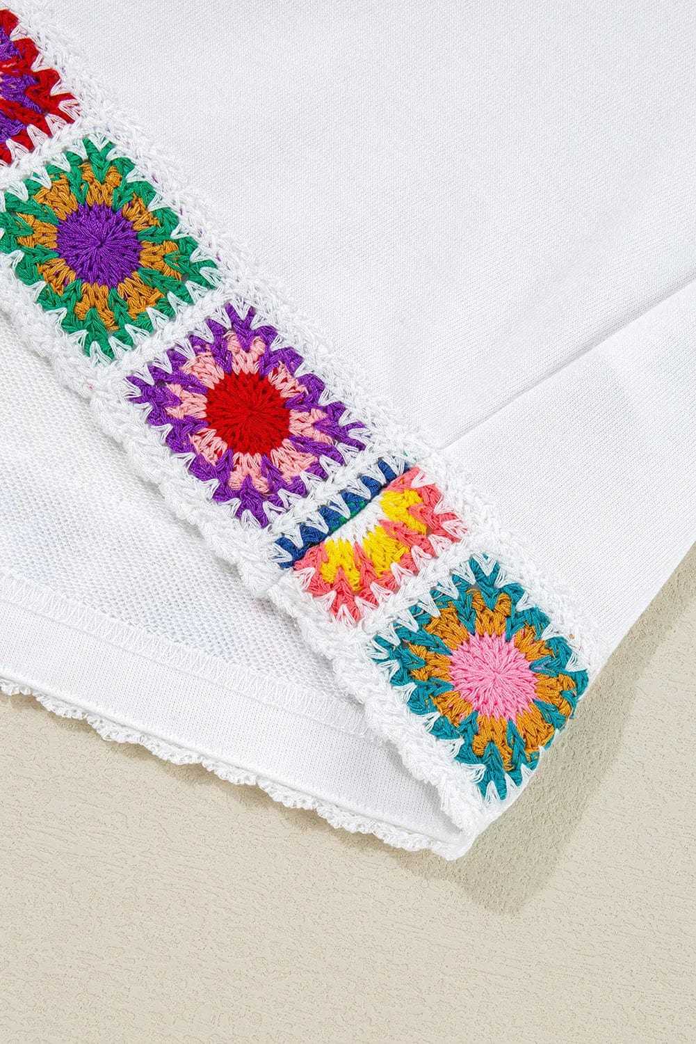 Blouses White Floral Crochet Blouse