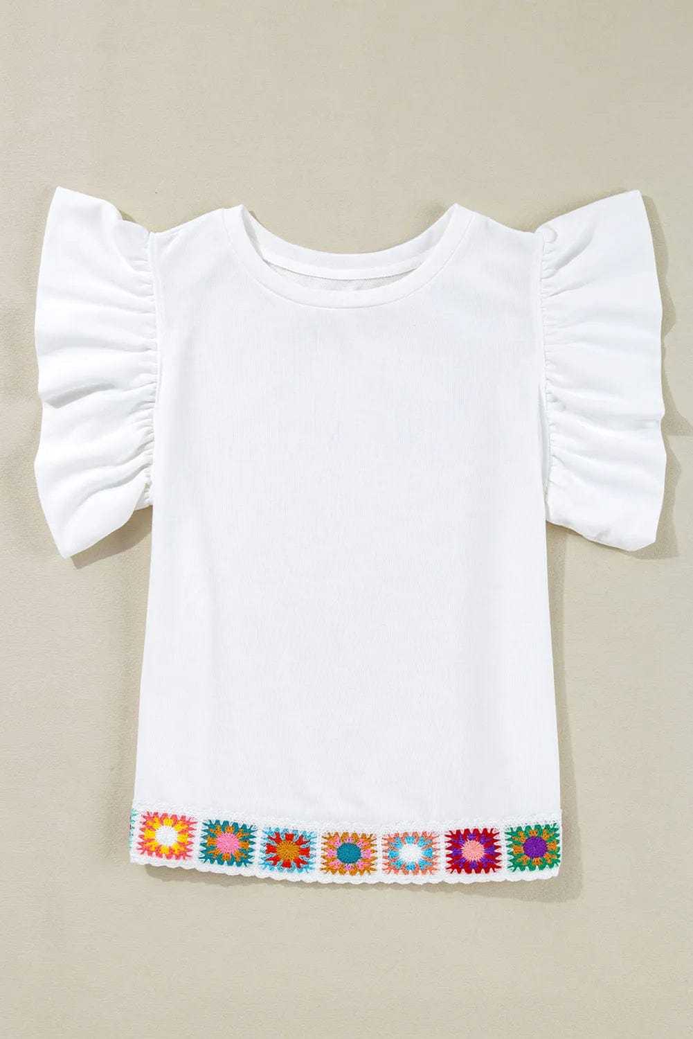 Blouses White Floral Crochet Blouse