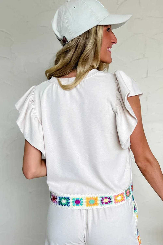 Blouses White Floral Crochet Blouse