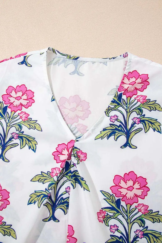 Blouses White Floral Summer Blouse