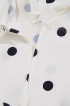 Blouses White Polka Dot Peplum Top