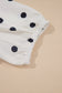 Blouses White Polka Dot Peplum Top