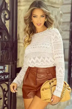 Blouses White / S / 100%Cotton Symmetric Chic Lace Blouse