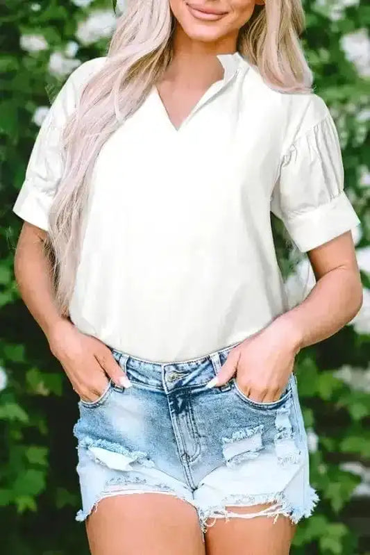 Blouses White / S / 100%Cotton Timeless Twist Blouse