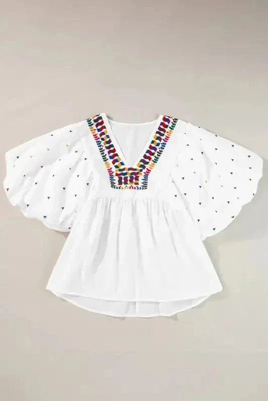 Blouses White Whisper Embroidered Shirt