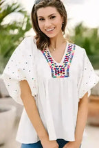 Blouses White Whisper Embroidered Shirt