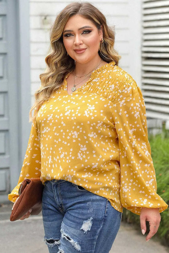 Blouses Split Neck Crinkled Blouse