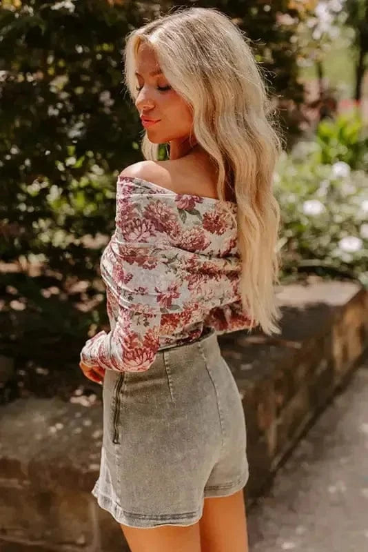Bodysuits Floral Sheath Bodysuit - Long Sleeve