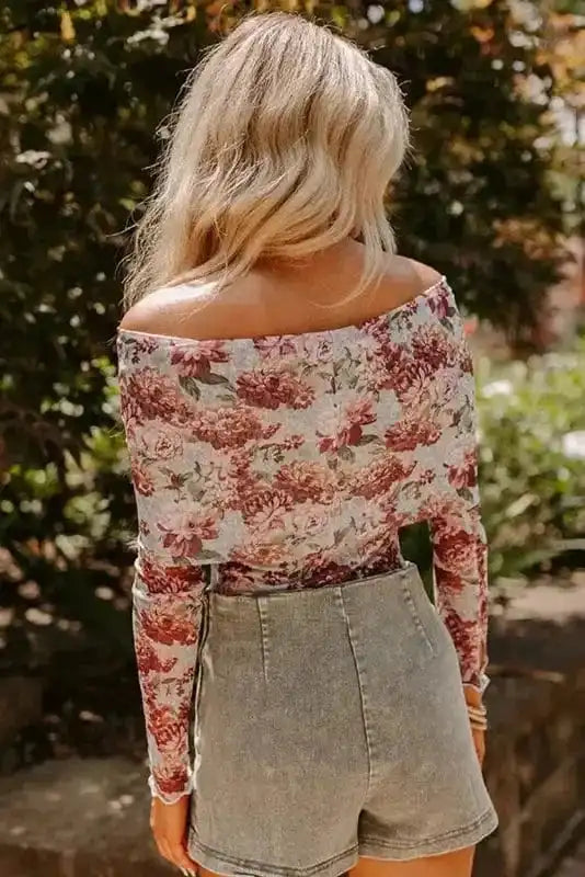 Bodysuits Floral Sheath Bodysuit - Long Sleeve