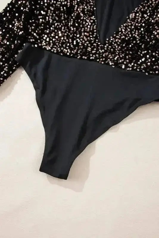 Bodysuits Glitter Gala Backless Bodysuit