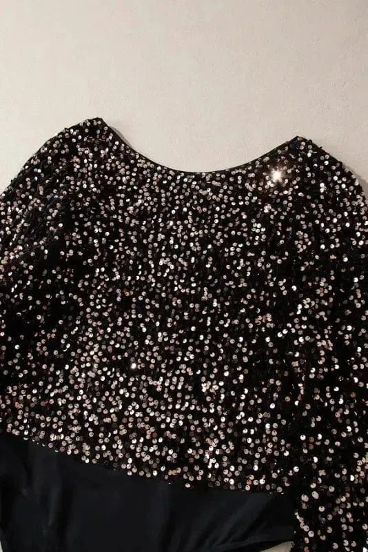 Bodysuits Glitter Gala Backless Bodysuit