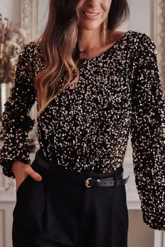 Bodysuits Glitter Gala Backless Bodysuit