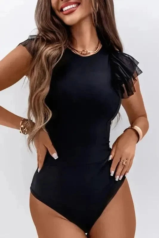Bodysuits Mesh Sleeve Bodysuit