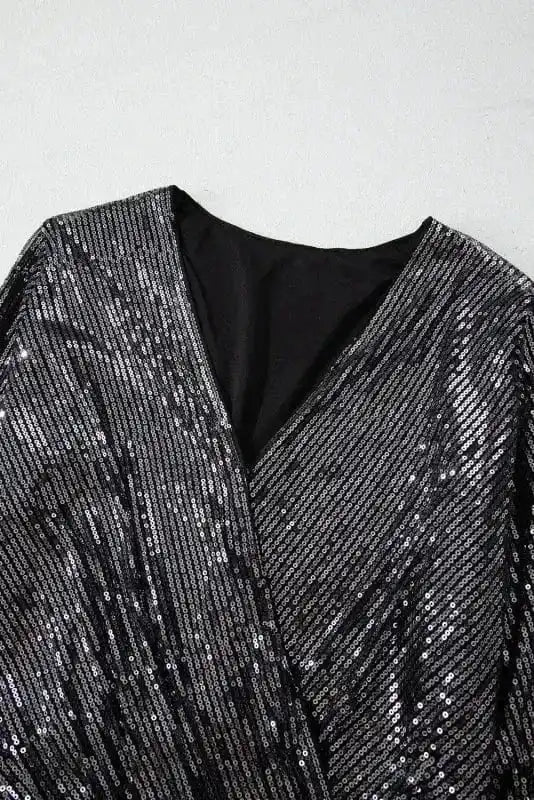 Bodysuits Sable Sequin Wrap Bodysuit