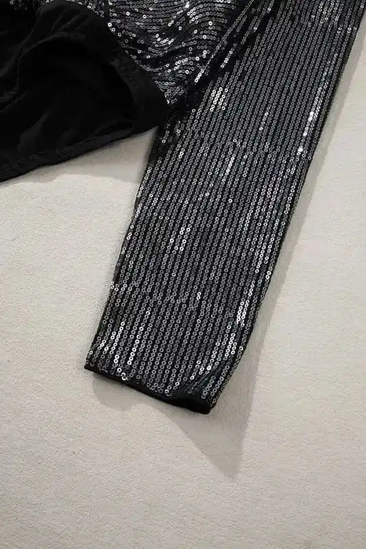 Bodysuits Sable Sequin Wrap Bodysuit