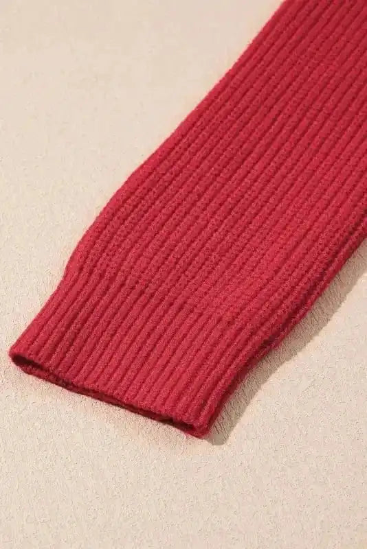 Cardigans Bow Buttons Cardigan - Grey Ribbed Knit