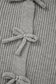 Cardigans Bow Buttons Cardigan - Grey Ribbed Knit