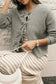 Cardigans Bow Buttons Cardigan - Grey Ribbed Knit