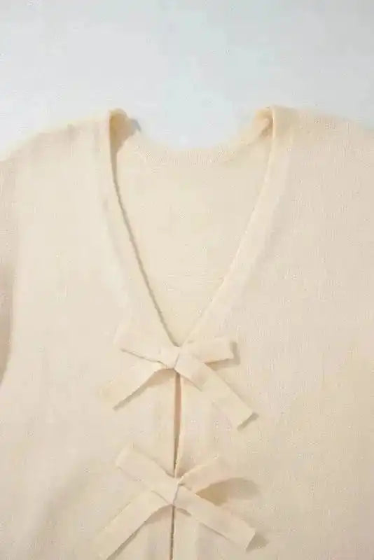 Cardigans Bowknot Cardigan - Loose V Neck Knitted