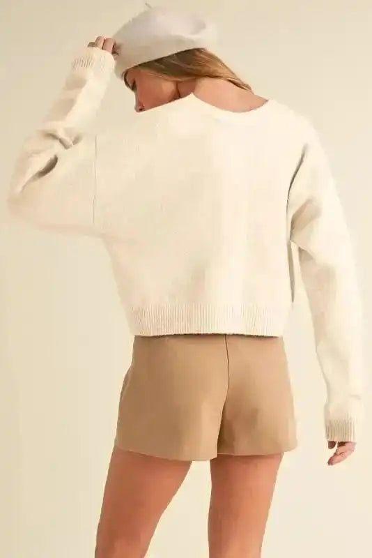 Cardigans Bowknot Cardigan - Loose V Neck Knitted