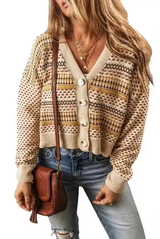 Cardigans Buttoned Cropped Cardigan