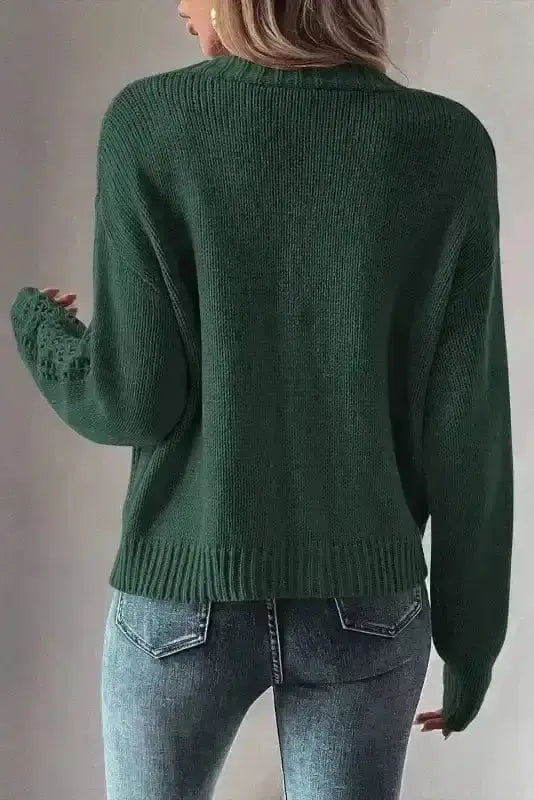 Cascade open knit cardigan back view — Fashionfitz UK