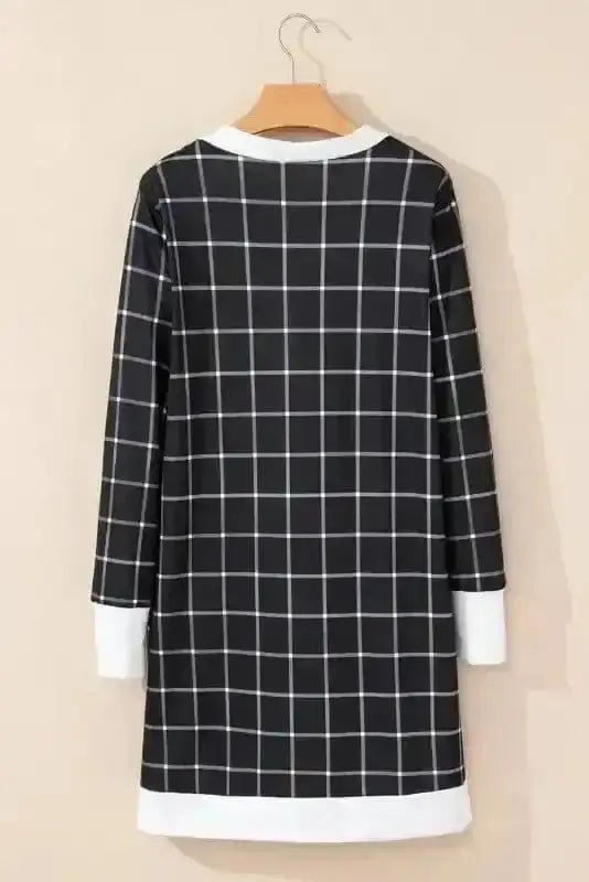 Cardigans Cozy Pocketed Plaid Cardigan