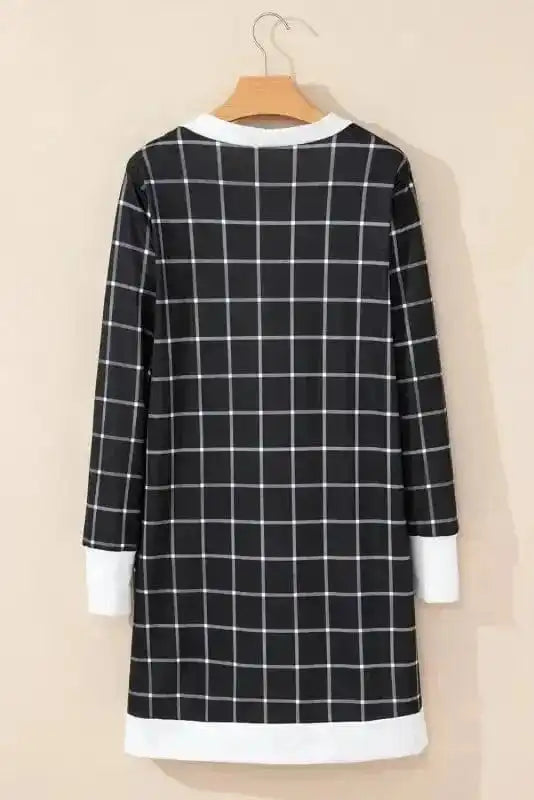 Cardigans Cozy Pocketed Plaid Cardigan