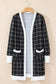 Cardigans Cozy Pocketed Plaid Cardigan
