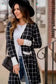 Cardigans Cozy Pocketed Plaid Cardigan
