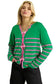 Cardigans Cute Bow Cardigan - Green Stripe Knit