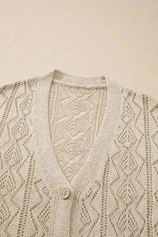 Cardigans Elegant Eggshell Cable Cardigan
