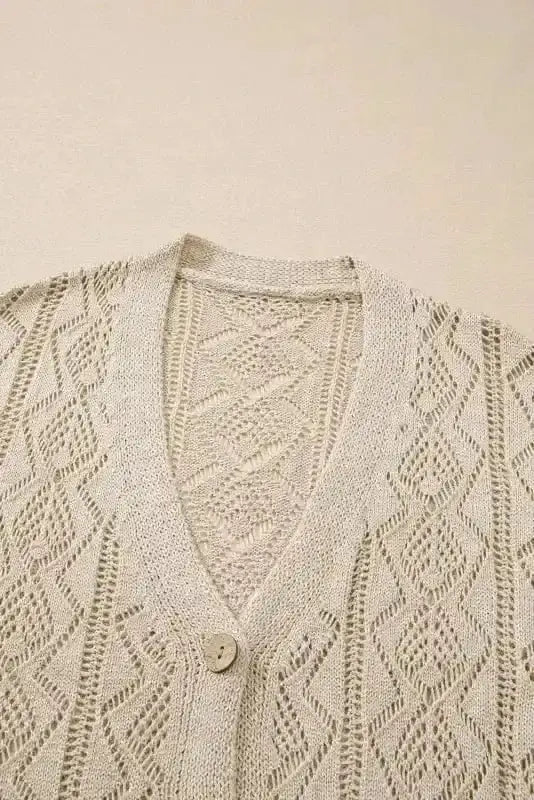 Cardigans Elegant Eggshell Cable Cardigan