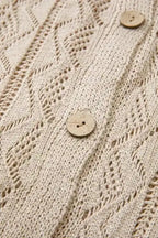Cardigans Elegant Eggshell Cable Cardigan