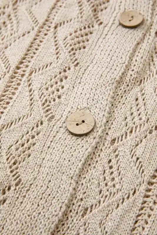 Cardigans Elegant Eggshell Cable Cardigan