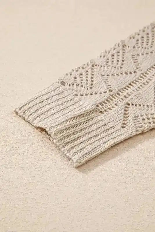 Cardigans Elegant Eggshell Cable Cardigan