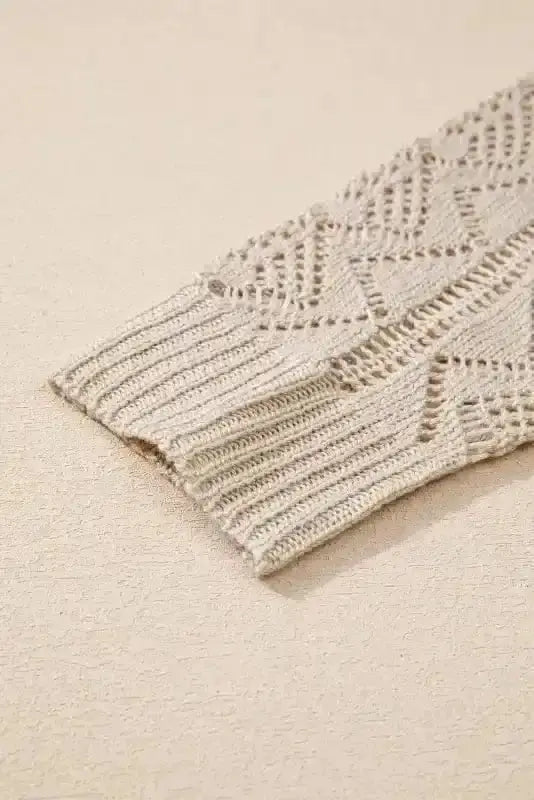 Cardigans Elegant Eggshell Cable Cardigan