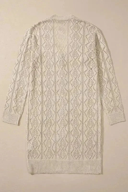 Cardigans Elegant Eggshell Cable Cardigan