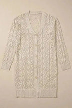 Cardigans Elegant Eggshell Cable Cardigan