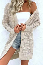 Cardigans Elegant Eggshell Cable Cardigan