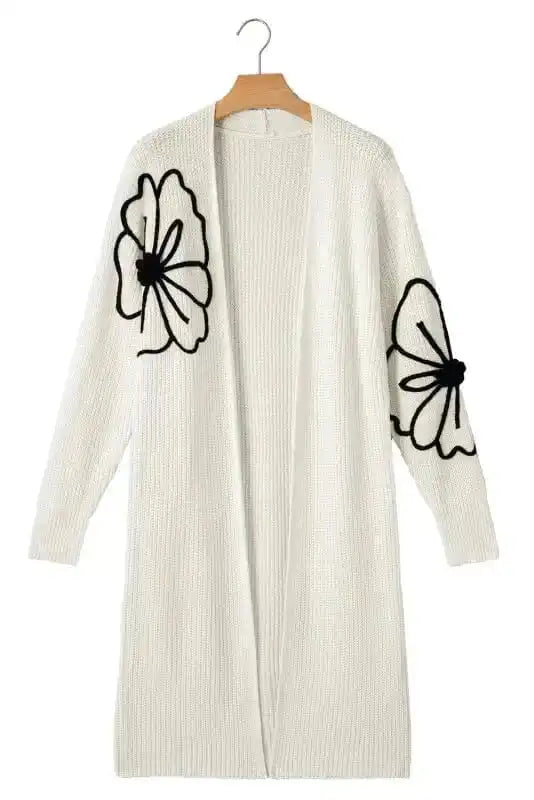 Cardigans Embroidered Elegance Duster Cardigan