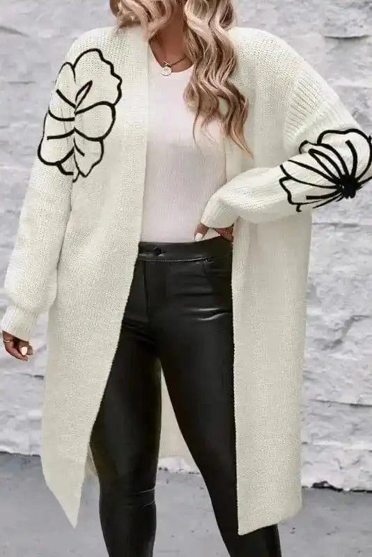 Cardigans Embroidered Elegance Duster Cardigan