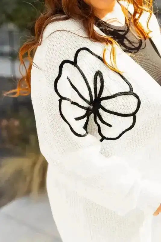 Cardigans Embroidered Elegance Duster Cardigan