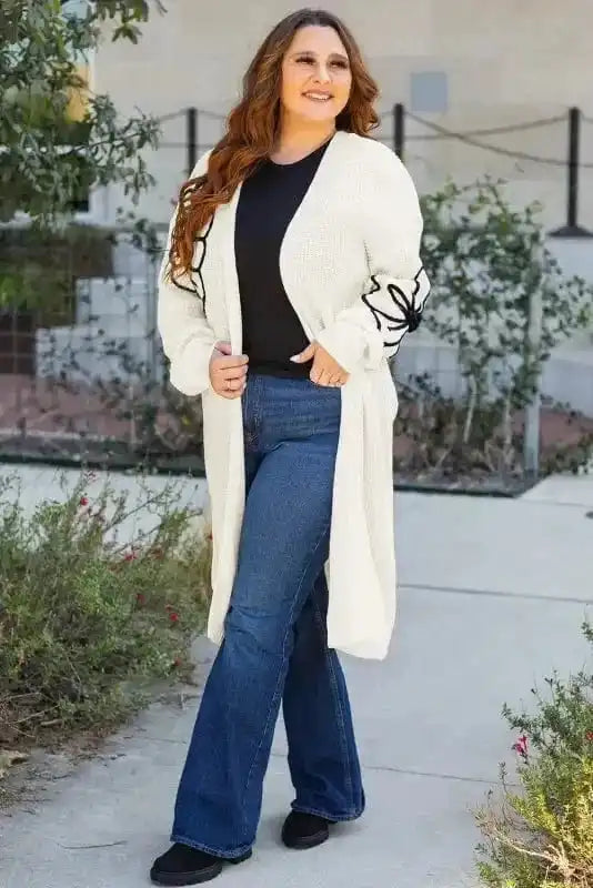 Cardigans Embroidered Elegance Duster Cardigan