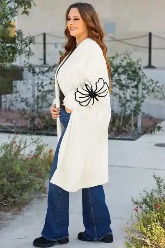 Cardigans Embroidered Elegance Duster Cardigan