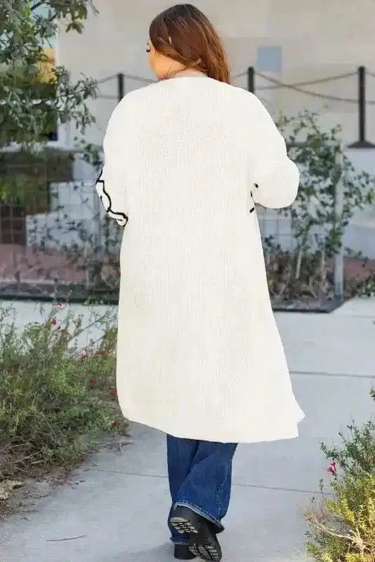 Cardigans Embroidered Elegance Duster Cardigan
