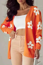 Cardigans Floral Loose Open Cardigan