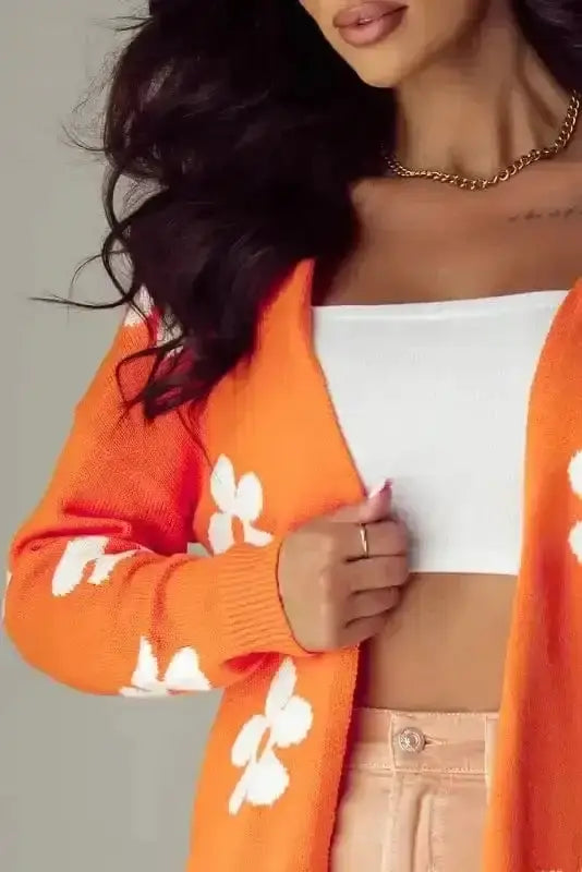 Cardigans Floral Loose Open Cardigan