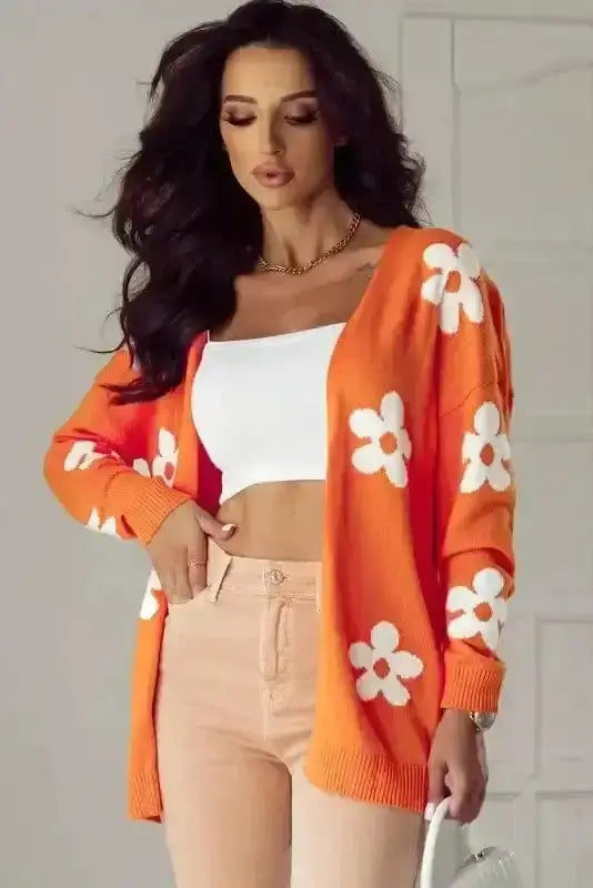 Cardigans Floral Loose Open Cardigan