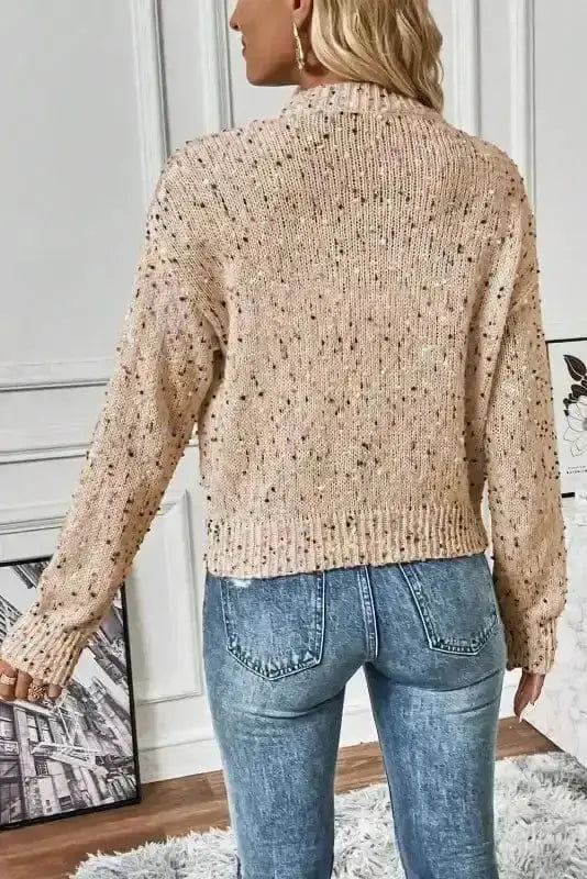 Jewel embellished knit cardigan back view — Fashionfitz UK